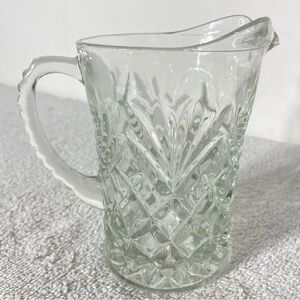Vintage Anchor Hocking Prescot Pineapple Clear Glass Creamer Small Pitcher